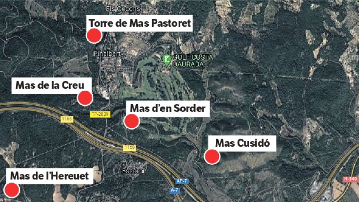 Localización de los 7 masos fortificados. DT