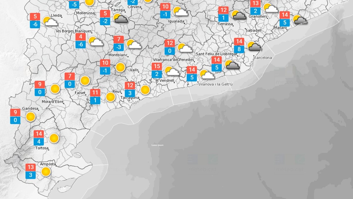 La previsió meteorològica d'aquest divendres, 21 de gener. FONT: Meteo.cat