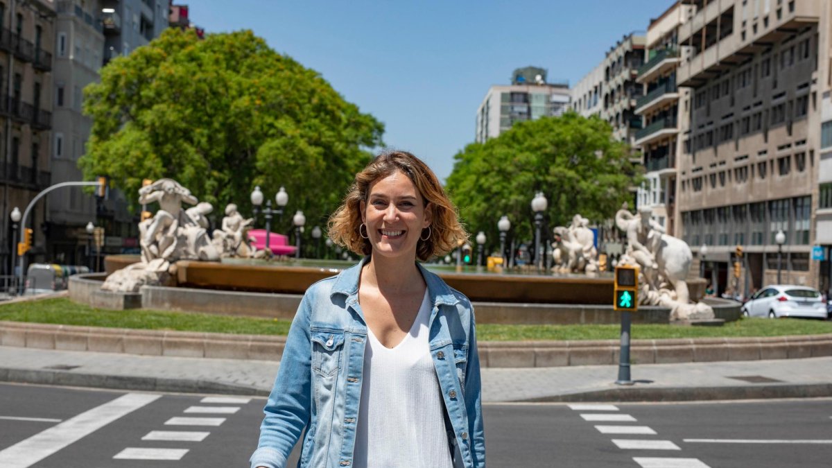 Jéssica Albiach, ayer al mediodía, en la Rambla Nova antes de la entrevista con el ‘Diari’.