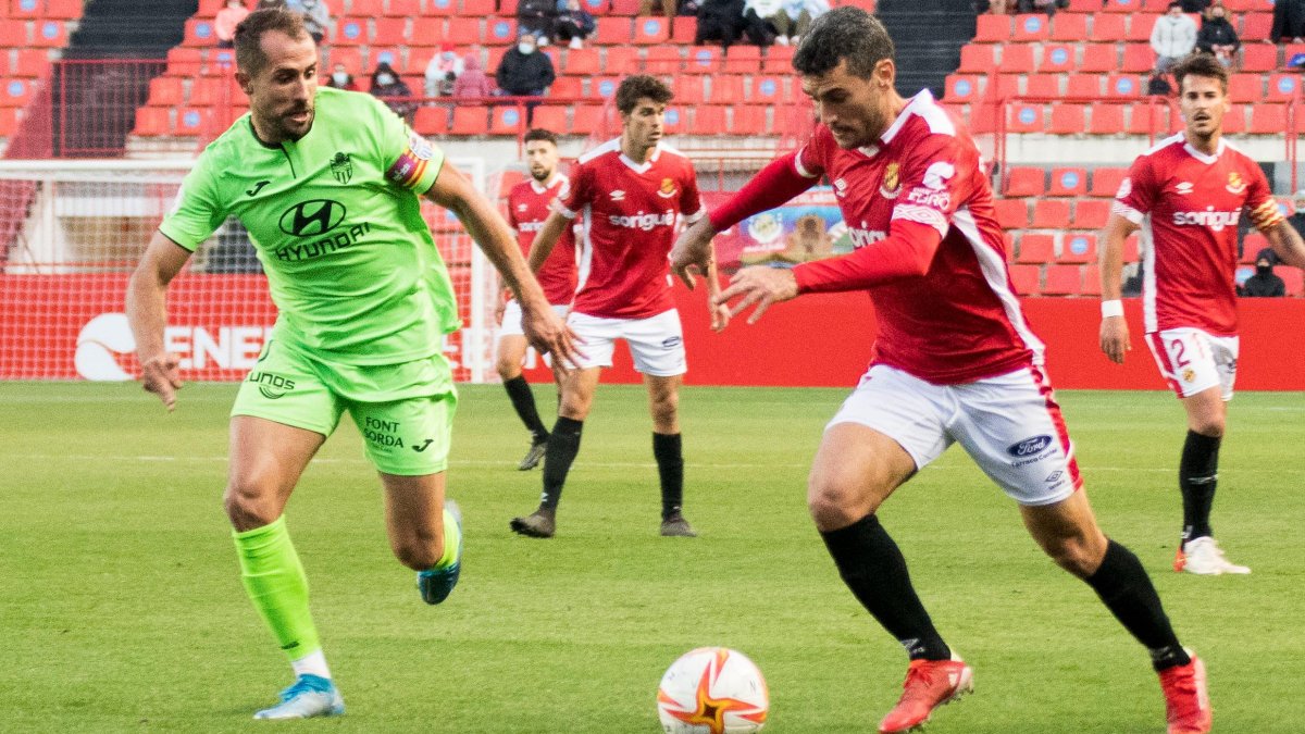 Pedro Del Campo, durante el Nàstic-At. Baleares (1-2) del pasado domingo. NÀSTIC