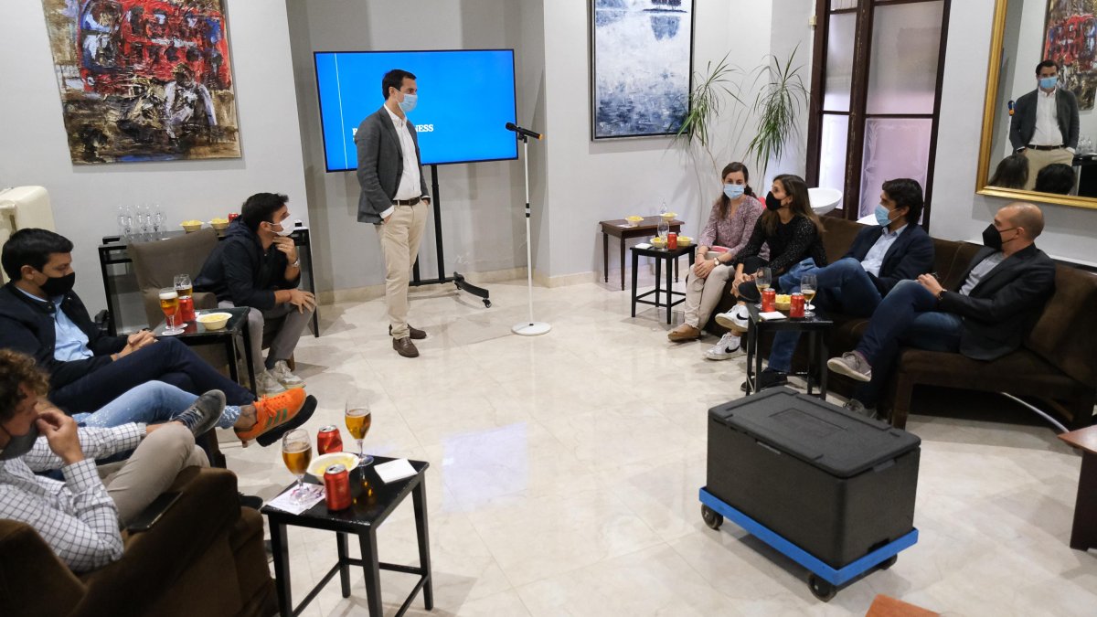 Jordi Montaña, ayer en El Círcol de Reus, en la primera sesión de ‘Beer & Business’.