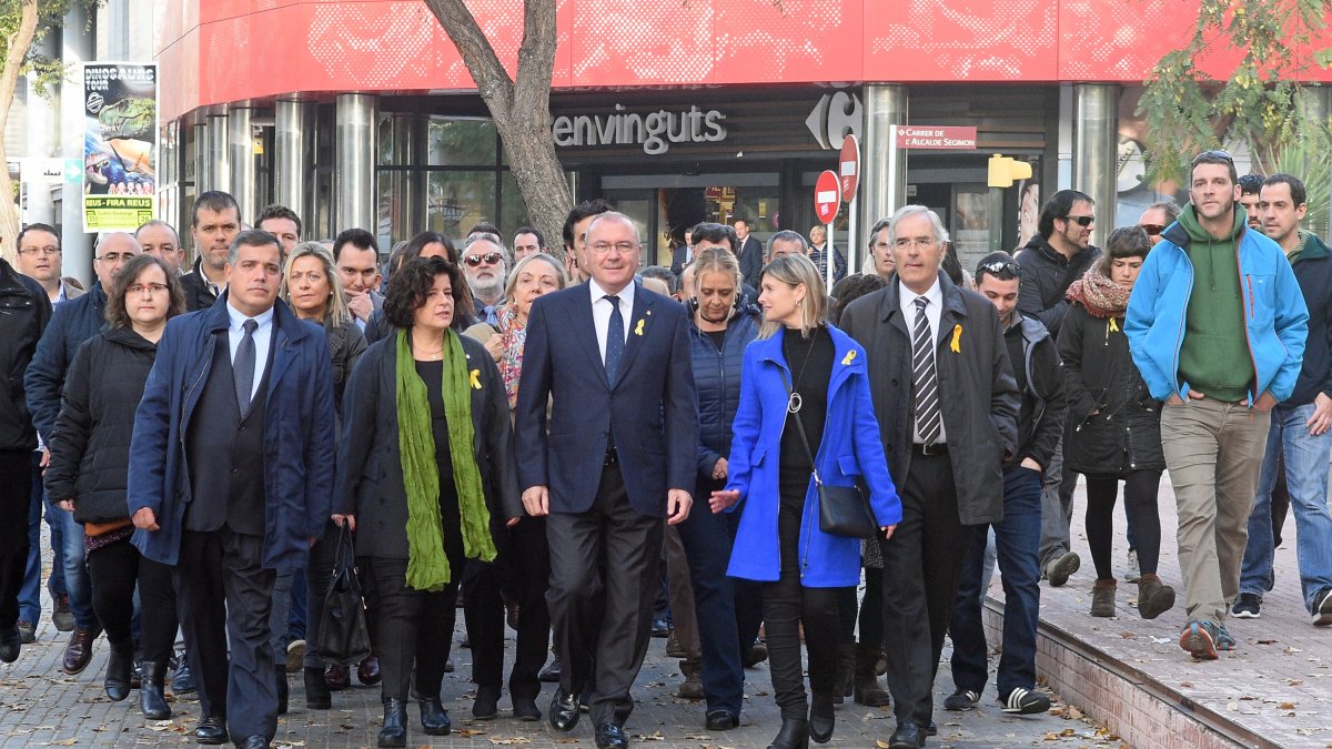 Cervera, Vilella, Pellicer y Llauradó, en primer término, dirigiéndose a los juzgados en noviembre de 2017.