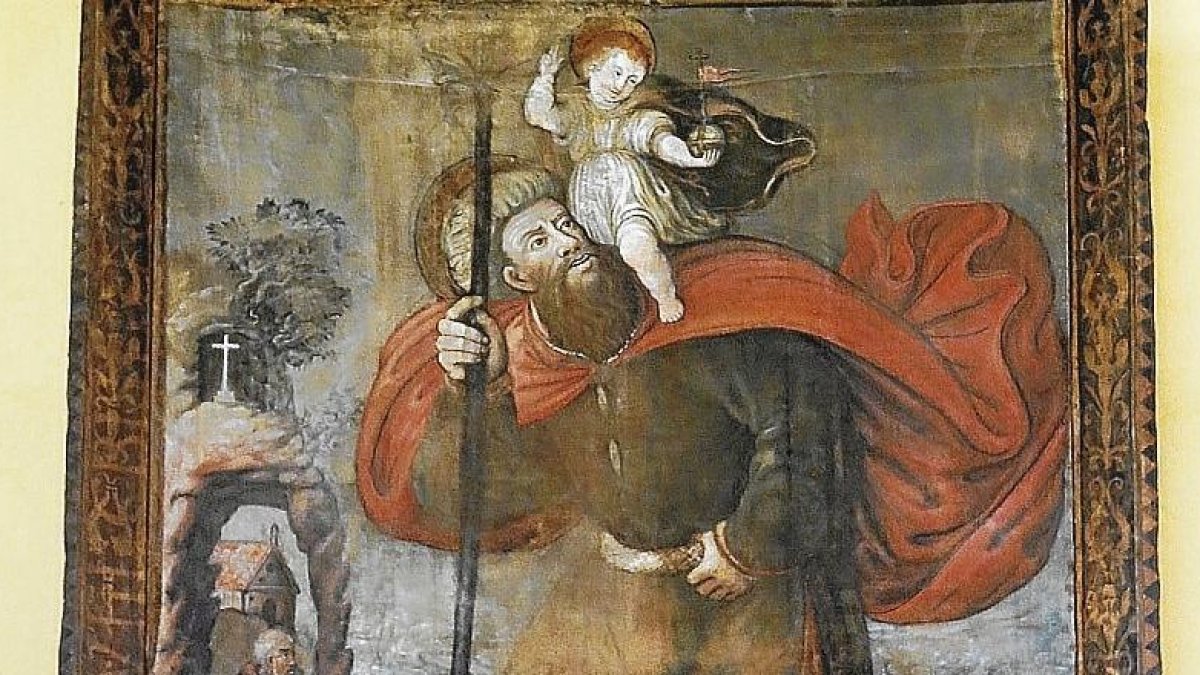 Sant Cristòfol era d’estatura gegantina com s’aprecia a la imatge de l’església dels Pagesos de Tarragona.