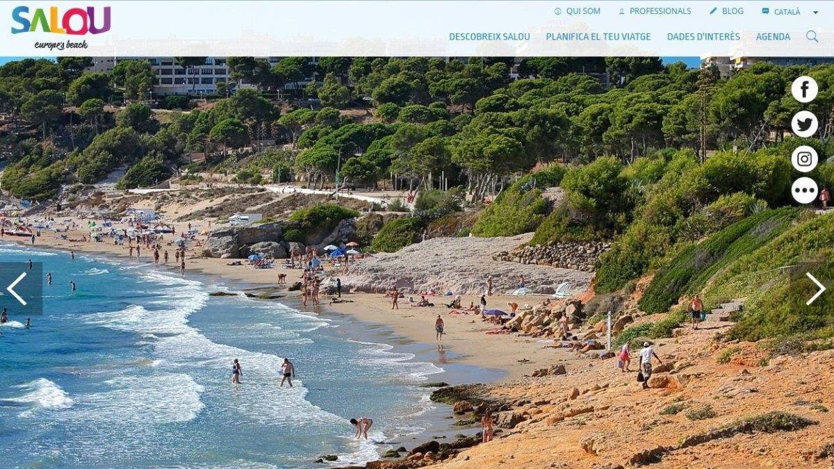 Imatge de la pàgina principal de la nova web de Salou