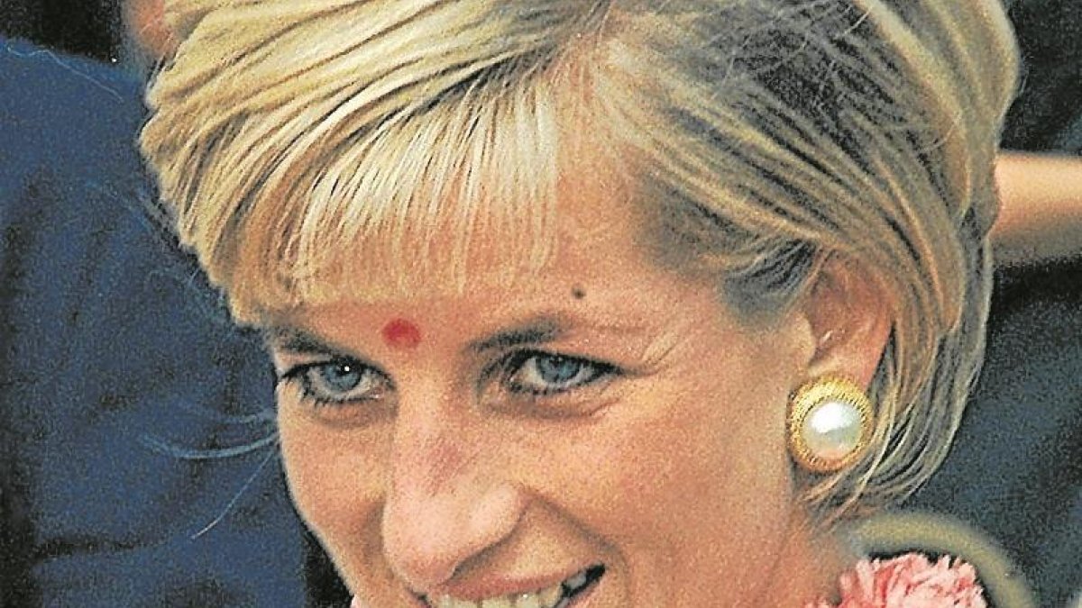 Diana tras ser recibida de la manera tradicional en el templo hindú Neasden.