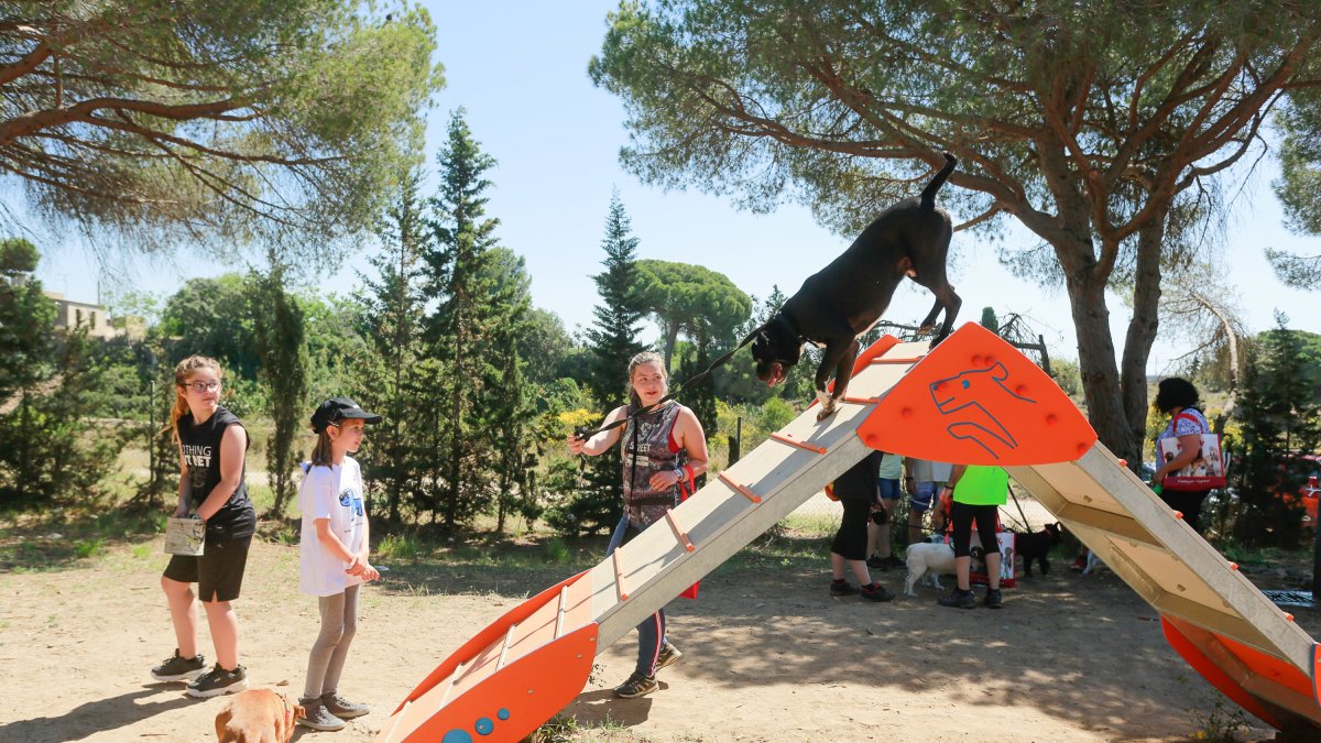 La caminata terminó en el recién estrenado parque canino de Cambrils.