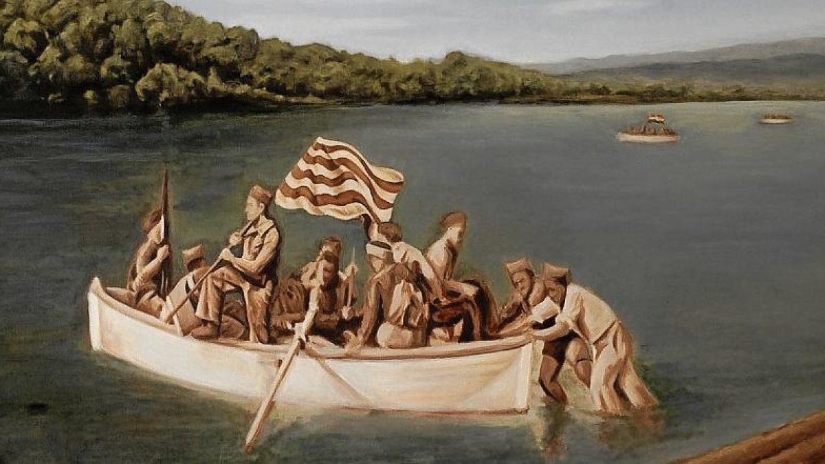 Quadre en homenatge al brigadista de la senyera.