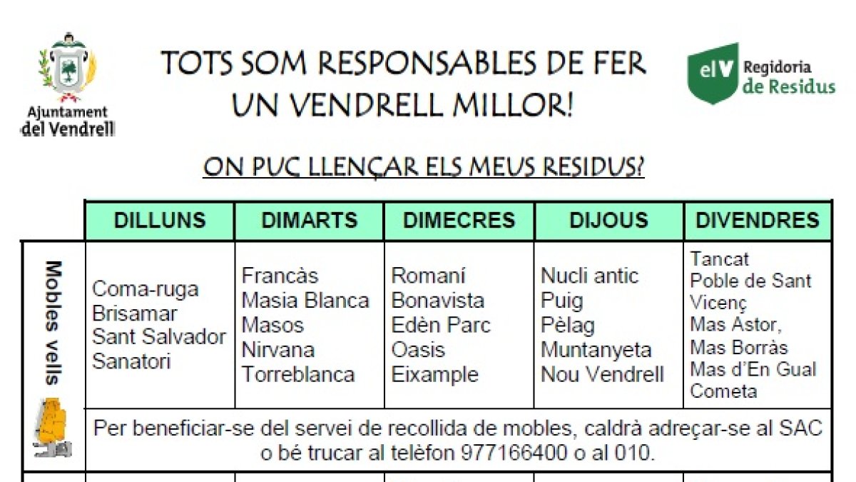 El Vendrell despliega la 'Operación colchón'