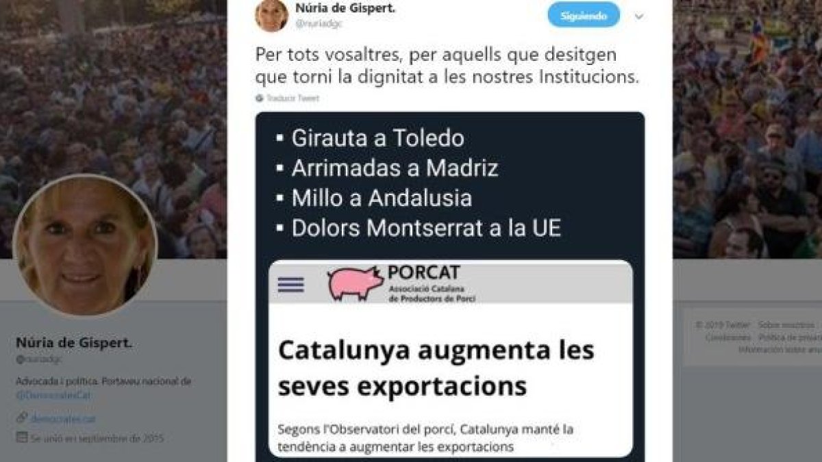 Polémica: De Gispert compara a dirigentes de Cs y PP con cerdos mediante una parodia