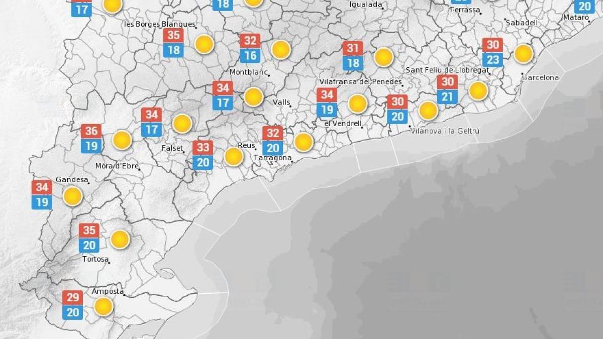 La previsió meteorològica d'aquest dilluns, 6 de juliol