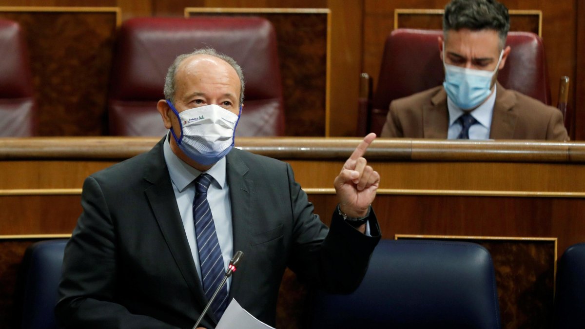 Imagen del ministro de Justicia, Juan Carlos Campo, durante su intervención de este miércoles en el Congreso.