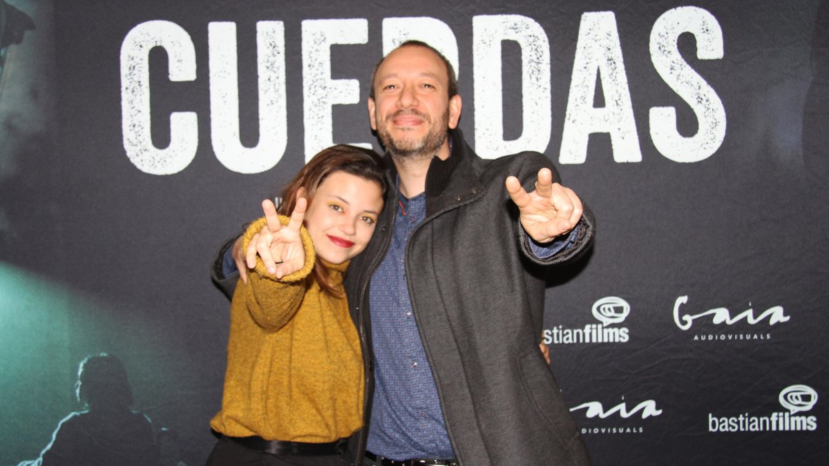 Paula del Río y José Luis Montesinos, antes de un pase de la película ‘Cuerdas’.