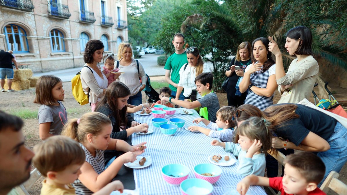 Medio centenar de niños y niñas prepararon ‘panellets’ con avellanas de la DOP de Reus.