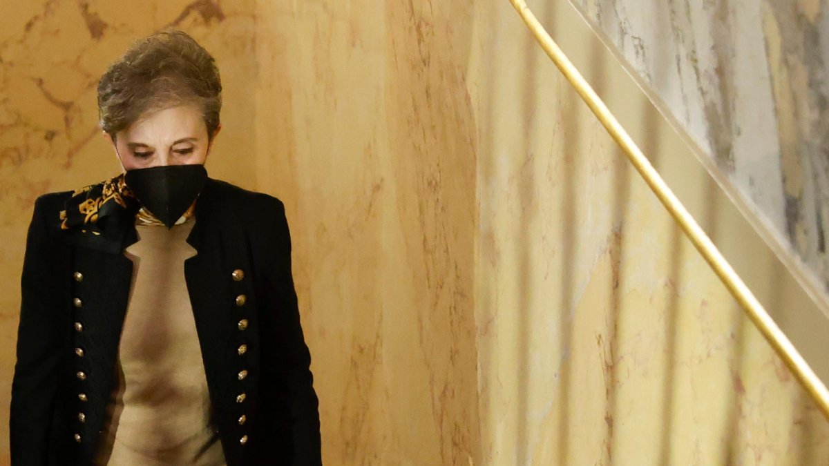 La directora del Centro Nacional de Inteligencia (CNI), Paz Esteban, dirigiéndose a comparecer ante la comisión de control de los créditos destinados a gastos reservados en el Congreso de los Diputados el pasado 5 de mayo.