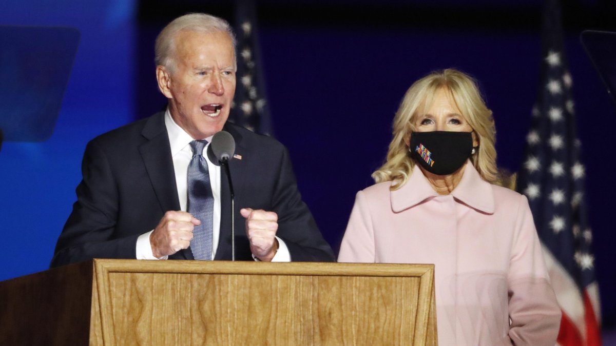 Imagen de Biden durante su comparecencia para analizar los resultados. EFE