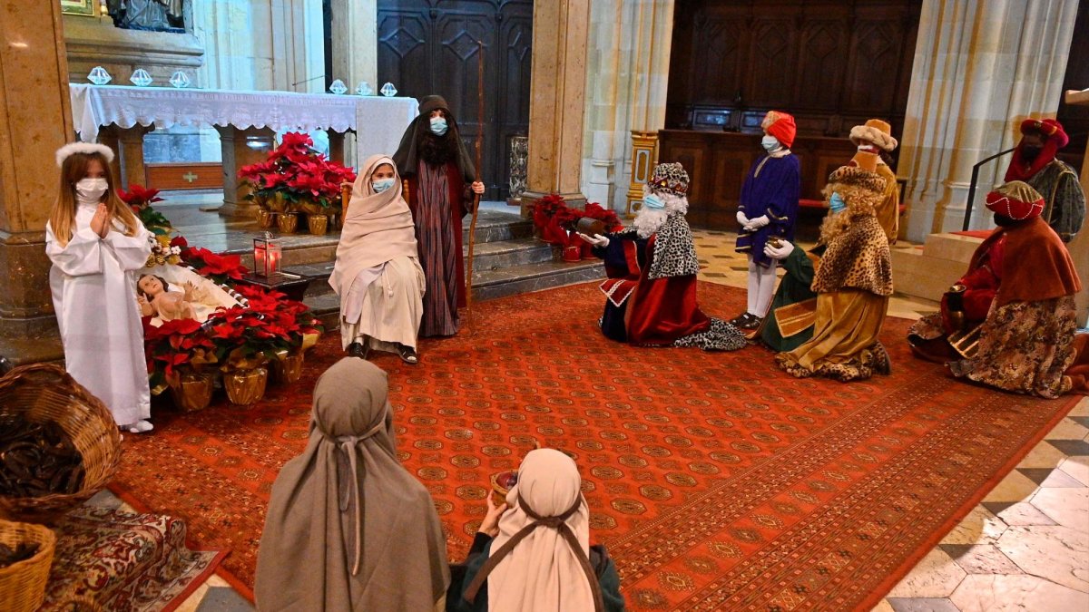 Una de les representacions dels retaules de l’any 2021, feta a la Prioral de Sant Pere de forma excepcional.