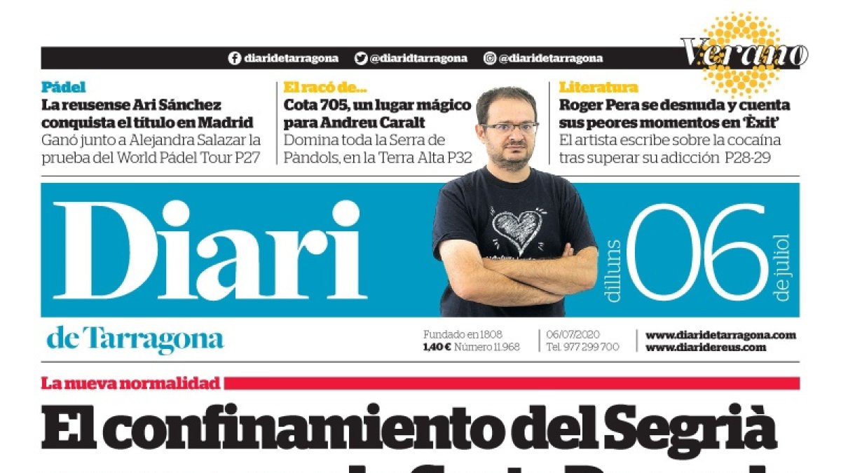 Portada del Diari de Tarragona del lunes 6 de julio de 2020