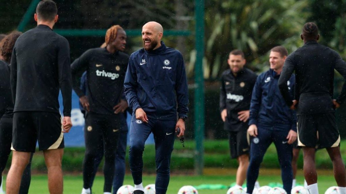 El de Móra d’Ebre durante uno de los primeros entrenamientos con el Chelsea.