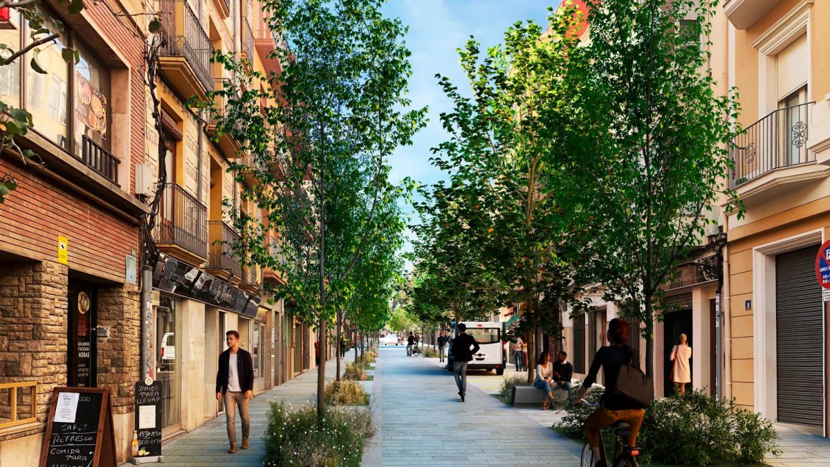 Recreación del aspecto que tendría la calle Ample, según se presentó en 2021.