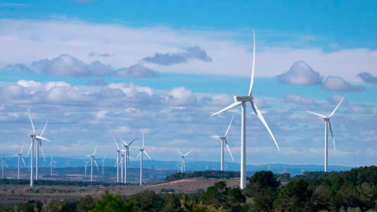 Imagen de un parque eólico de la Terra Alta.