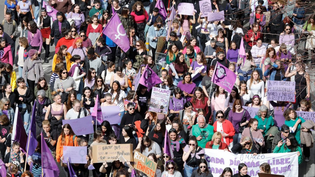 Manifestación en Tarragona el pasado 8 de marzo, Día Internacional de la Mujer.