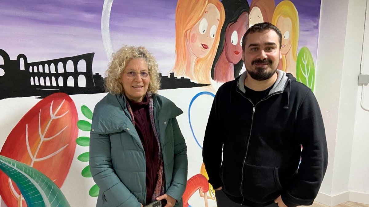 Àngels Pérez y Jordi Collado, ayer, tras conocerse los resultados de las primarias.