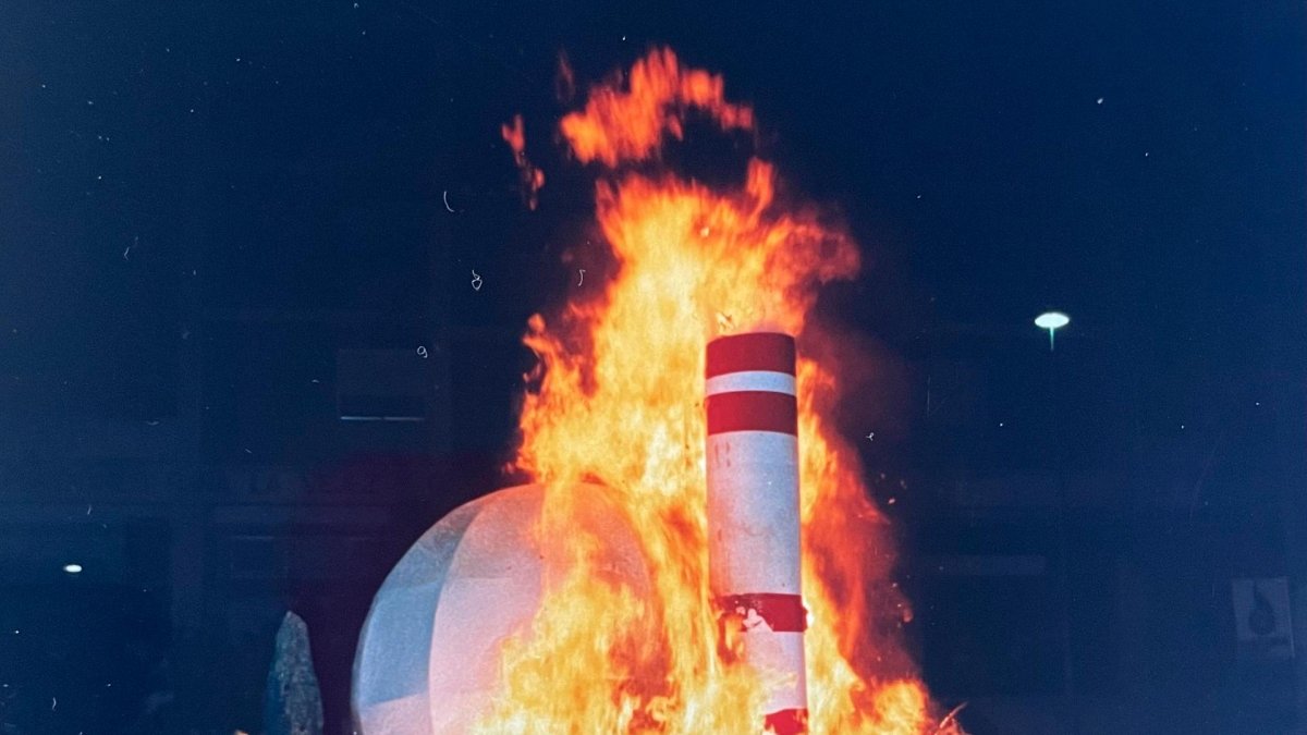 Les forces vives del Carnaval de 1987 del barri dels Camps.