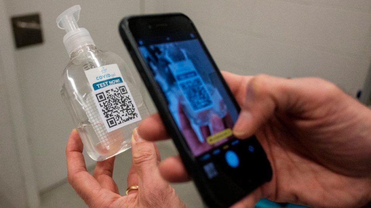 El QR del gel hidroalcohólico.