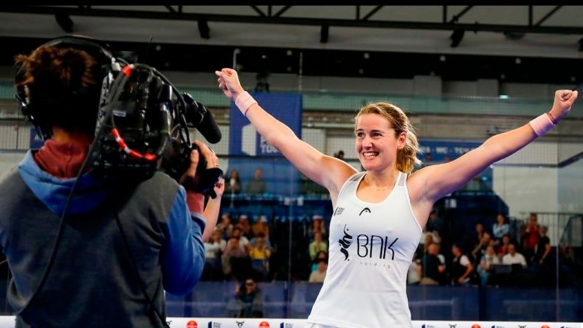 Ari Sánchez, eufórica nada más concluir la final disputada en la ciudad gallega de Vigo.