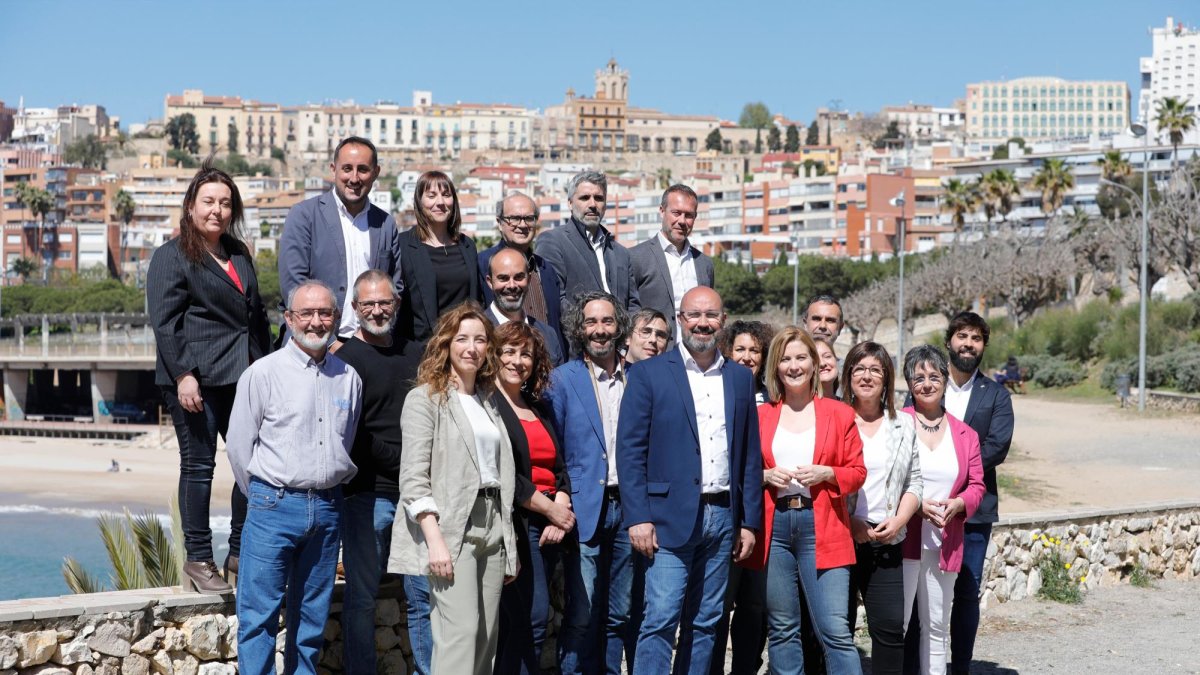 La candidatura d’Esquerra Republicana, ahir, al Fortí de la Reina de la ciutat de Tarragona.
