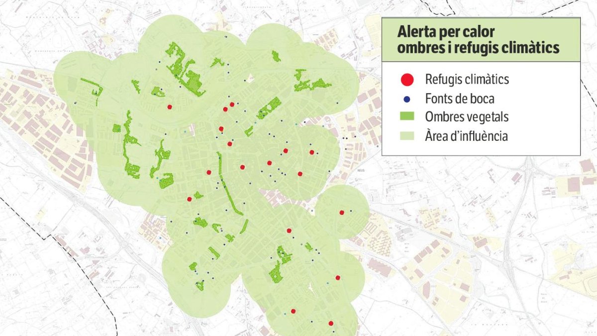 Més d’una quinzena d’edificis públics de Reus fan de refugi climàtic