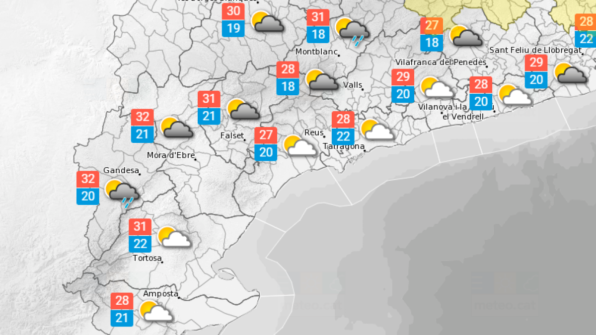 La previsió per aquest dimarts, 4 de juliol.