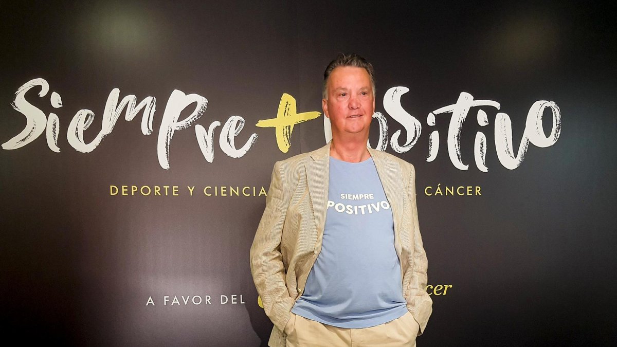 Louis Van Gaal, durante la presentación de la campaña.