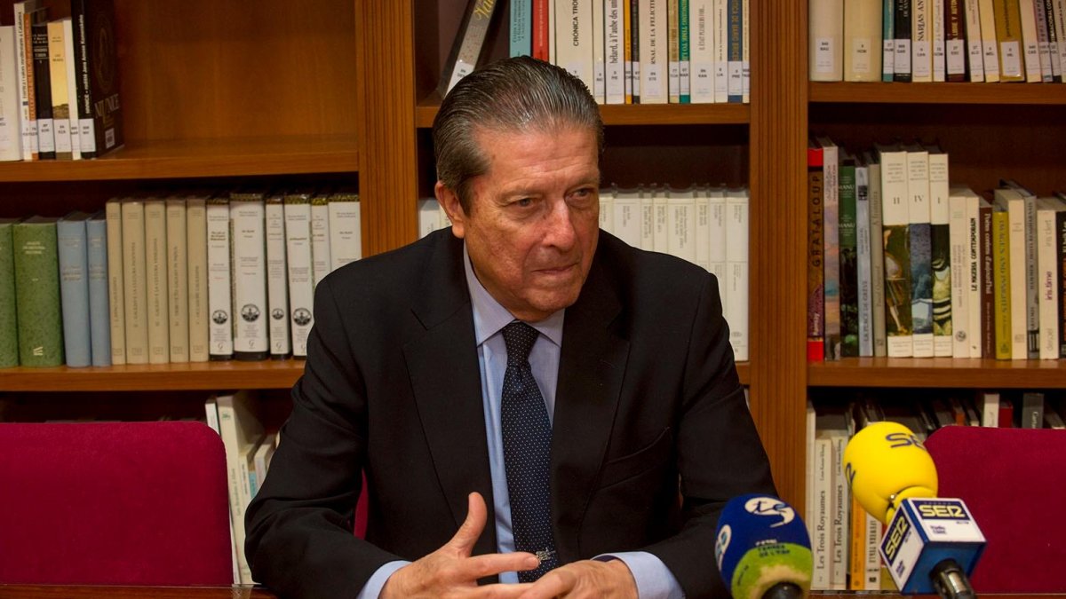 Federico Mayor Zaragoza a la Cambra de Comerç de Tortosa, el 2019.