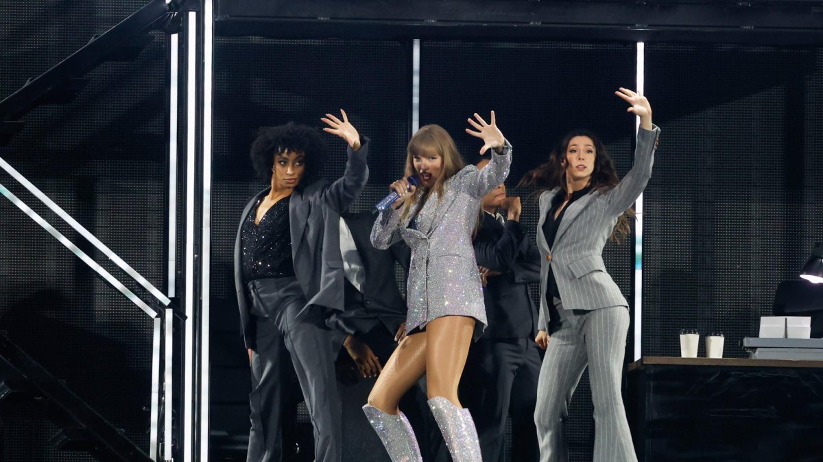 La cantant i compositora Taylor Swift, durant el concert de dimecres a Madrid.