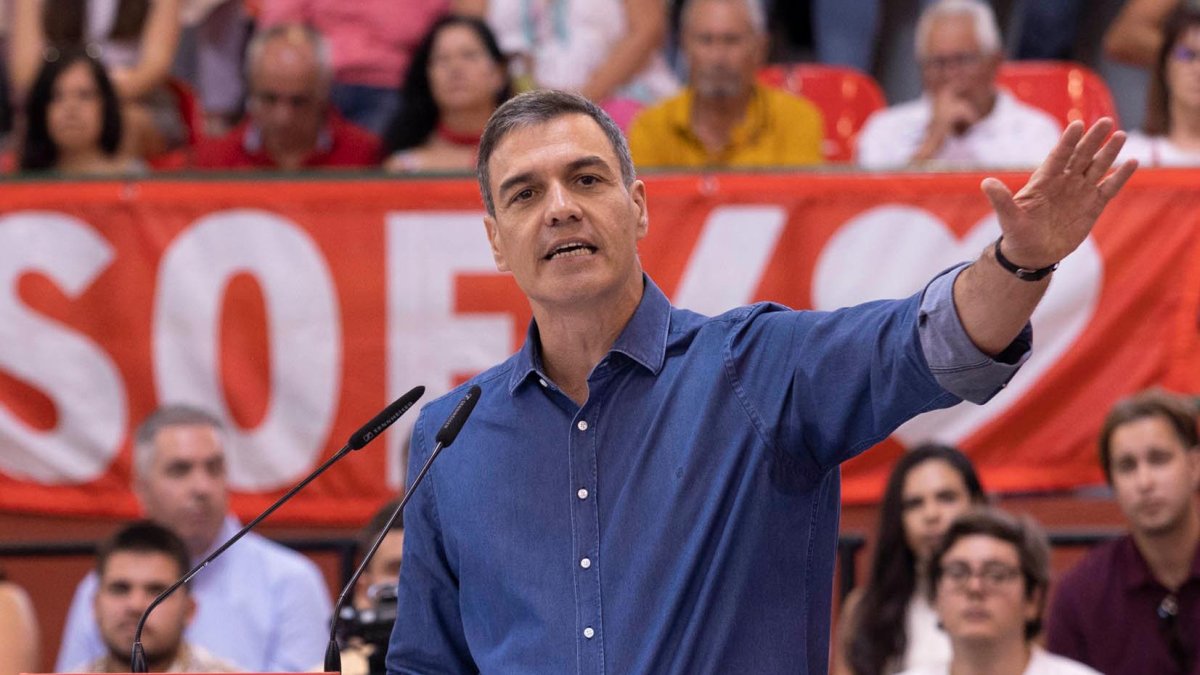 Pedro Sánchez, durante la campaña electoral.