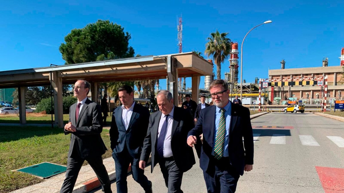 Imagen de Hereu durante su visita en Repsol.