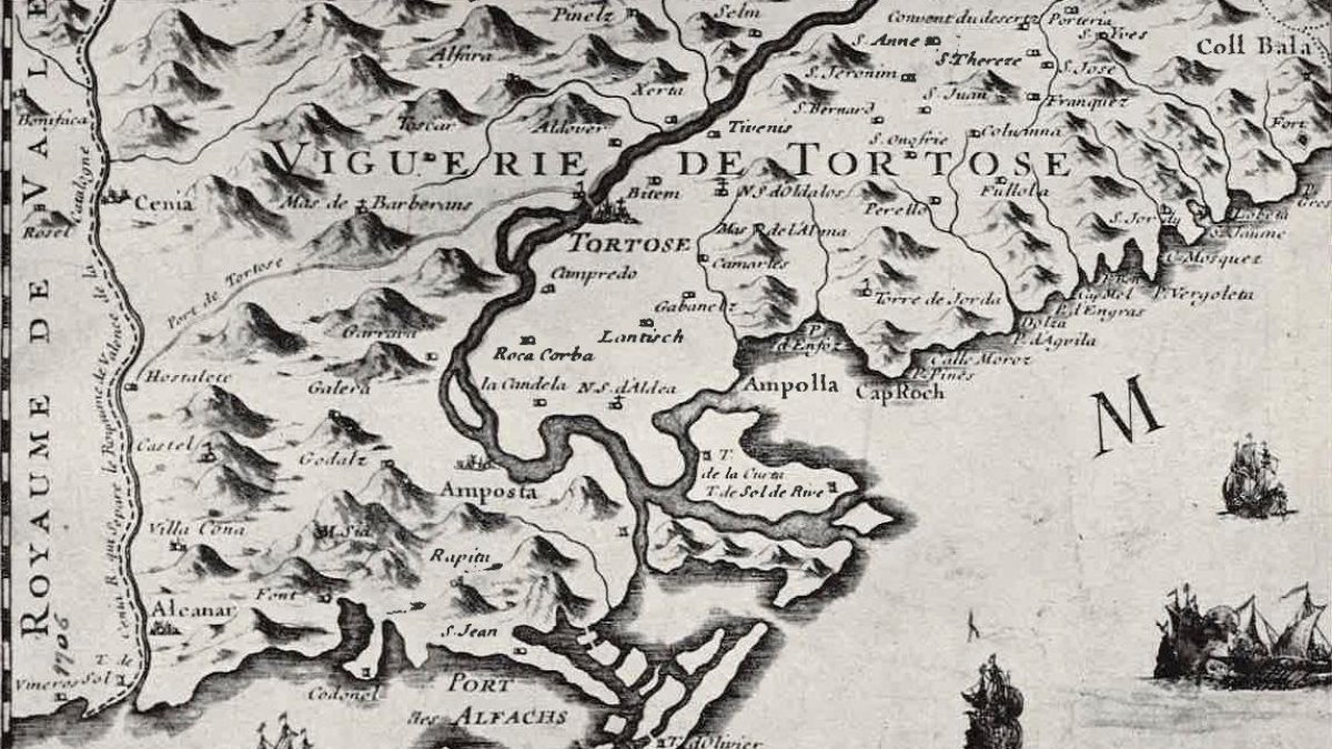 Mapa de 1709 on es pot veure l’Illa, reproduït al llibre de Bayerri.