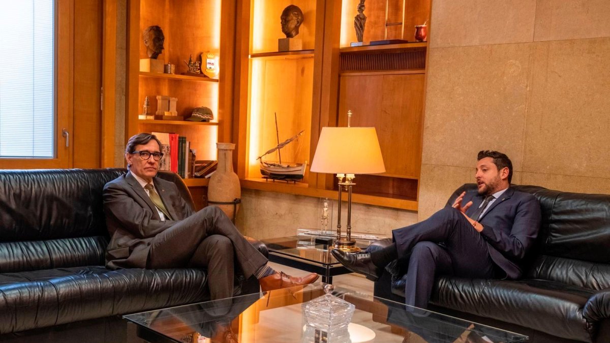 Salvador Illa y Rubén Viñuales, este pasado domingo en Tarragona.