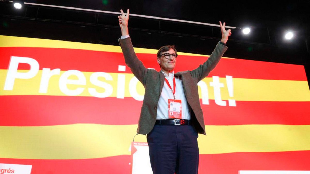 Salvador Illa en su presentación como candidato del PSC.