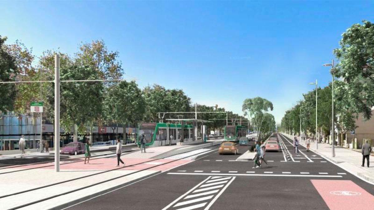 Una de las imágenes virtuales del tranvía del Camp de Tarragona.