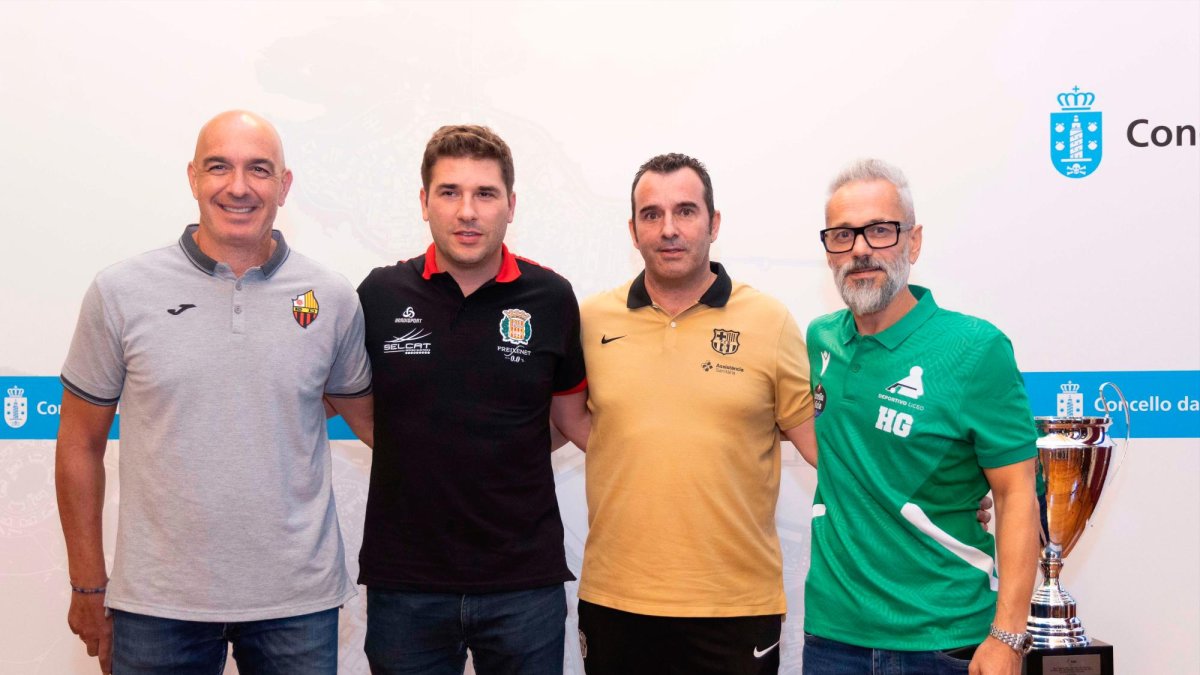 Jordi Garcia (izq.) junto a los tres entrenadores de esta Supercopa de España.