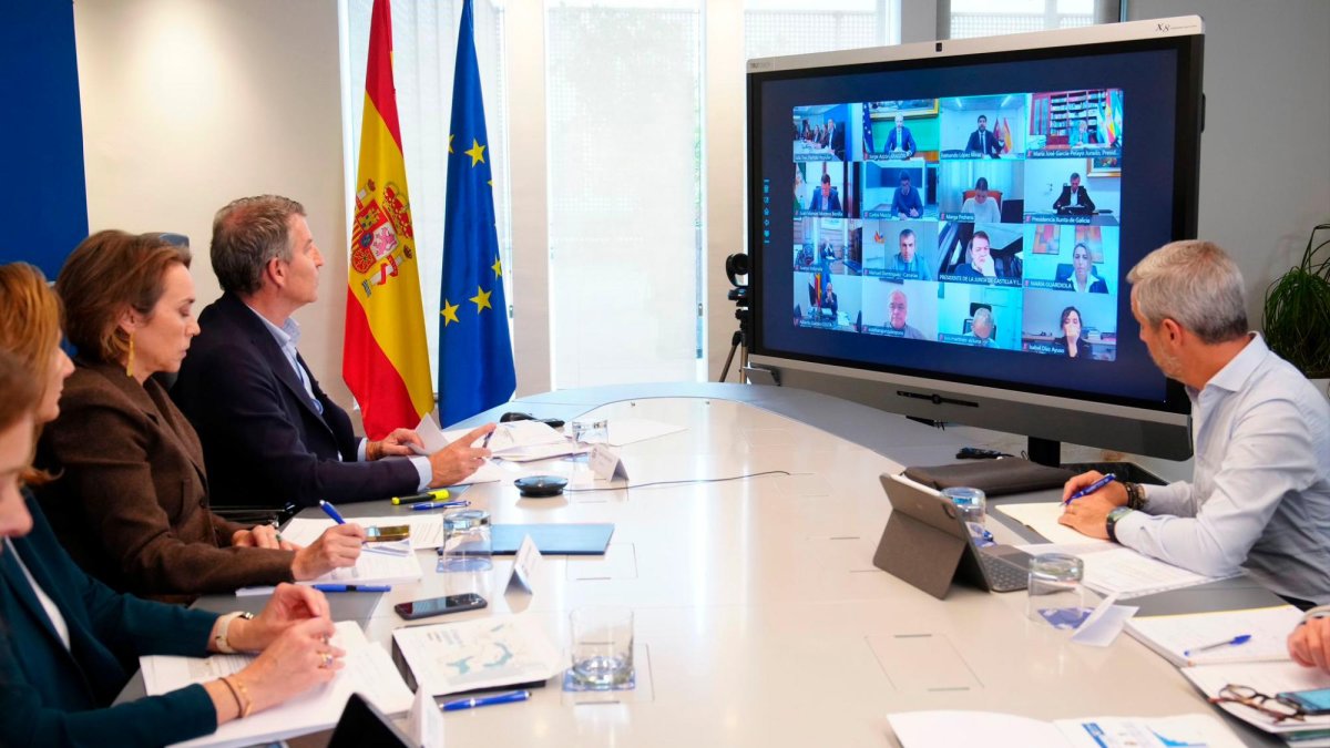 La reunión telemática del Partido Popular de este viernes.