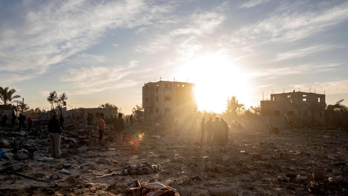 Imagen de una zona bombardeada en Gaza.