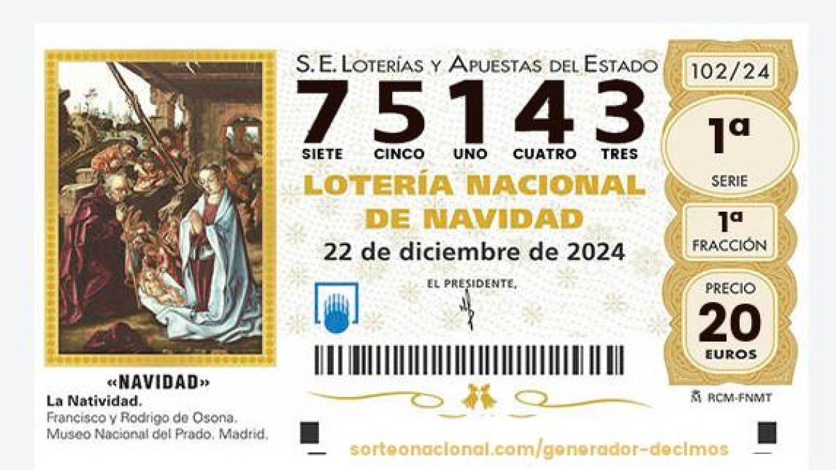 El penúltimo quinto premio de la Lotería de Navidad, íntegro para Madrid