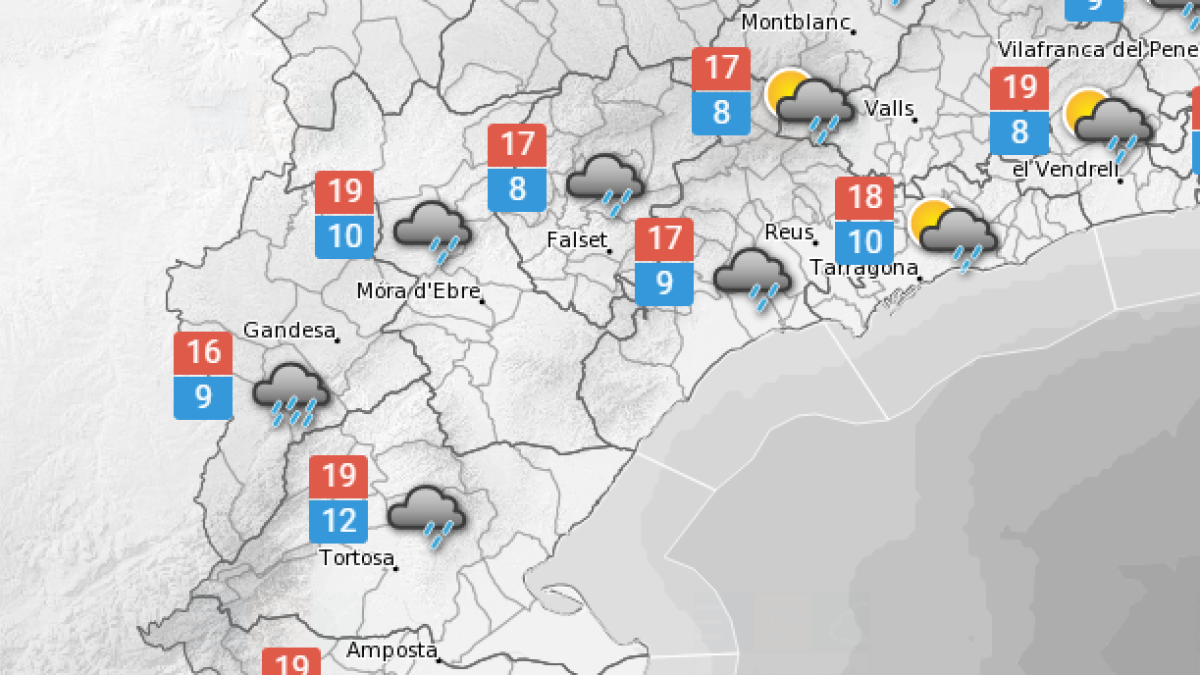 La previsió meteorològica d'aquest dimarts, 19 d'abril.