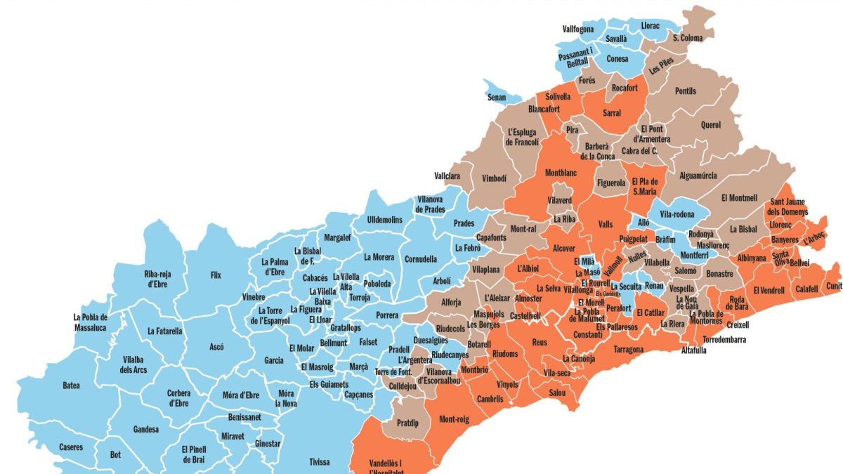 Mapa de los municipios con alerta por sequía y los que todavía están exentos.