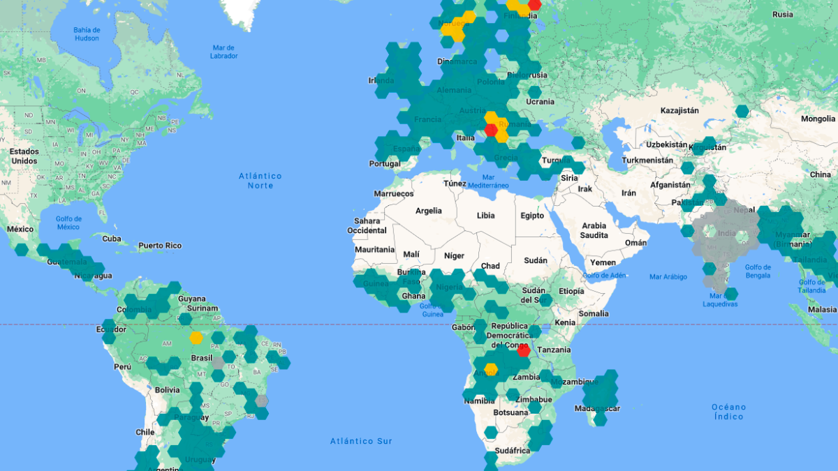 La vista de Google Flood Hub.
