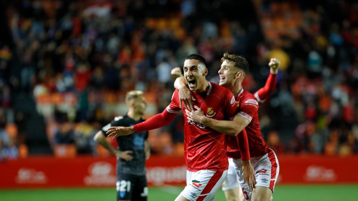 El delantero Pablo Fernández celebra el gol que dio el pase a tercera ronda ante el Málaga en la edición de esta temporada.