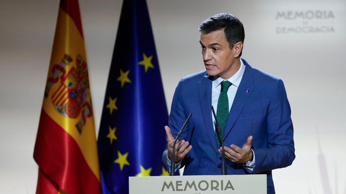 El presidente del Gobierno en funciones, Pedro Sánchez, interviene durante un acto celebrado en Madrid recientemente.